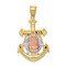 10K Gold Two Tone Mariner Blessed Mother Pendant Charm Jewelry 30mm x 21mm